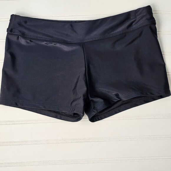 Women's Blue Layered Multicolor Striped Boy Short Racerback Tankini Set Size S - Picture 7 of 14